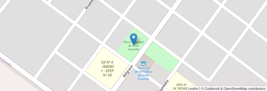 Mapa de ubicacion de Plaza Principal de Gran Guardia en Argentina, Formosa, Departamento Formosa, Municipio De Gran Guardia, Gran Guardia.