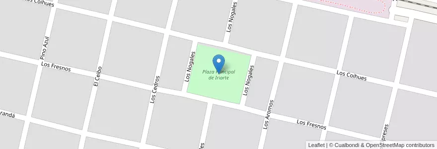Mapa de ubicacion de Plaza Principal de Iriarte en Argentina, Buenos Aires, Partido De General Pinto.