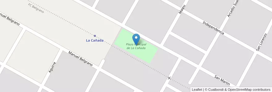 Mapa de ubicacion de Plaza Principal de La Cañada en アルゼンチン, サンティアゴ・デル・エステロ州, Departamento Figueroa, La Cañada.