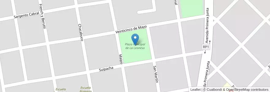 Mapa de ubicacion de Plaza Principal de La Leonesa en 阿根廷, Chaco, Departamento Bermejo, Municipio De La Leonesa, La Leonesa - Las Palmas.