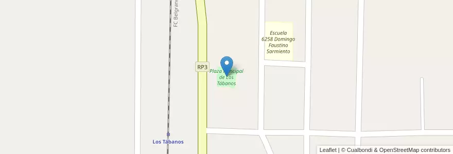 Mapa de ubicacion de Plaza Principal de Los Tábanos en Argentina, Santa Fe, Departamento Vera, Municipio De Golondrina.