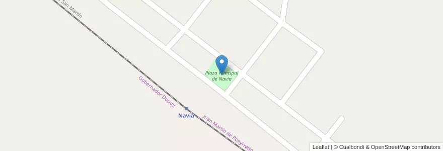 Mapa de ubicacion de Plaza Principal de Navia en Arjantin, San Luis, Juan Martín De Pueyrredón, Comisión Municipal De Navia.