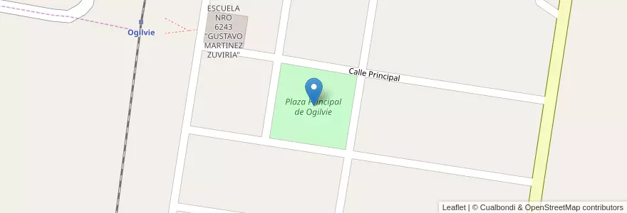 Mapa de ubicacion de Plaza Principal de Ogilvie en Arjantin, Santa Fe, Departamento Vera, Municipio De Vera.