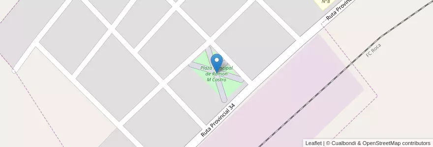 Mapa de ubicacion de Plaza Principal de Ramon M Castro en Argentina, Chile, Wilayah Neuquén, Departamento Zapala, Comisión De Fomento De Ramón M. Castro, Ramón Castro.