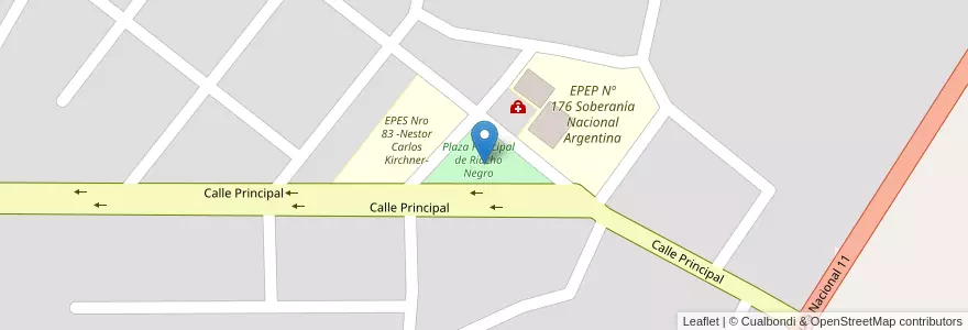 Mapa de ubicacion de Plaza Principal de Riacho Negro en Argentina, Formosa, Departamento Pilcomayo, Municipio De Riacho Negro.