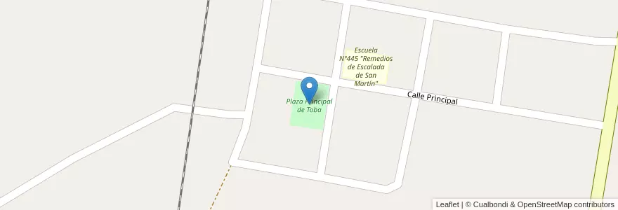 Mapa de ubicacion de Plaza Principal de Toba en 阿根廷, Santa Fe, Departamento Vera, Municipio De Toba.