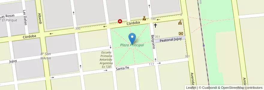 Mapa de ubicacion de Plaza Principal en آرژانتین, Salta, Anta, Municipio De Las Lajitas, Las Lajitas.
