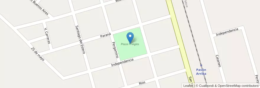 Mapa de ubicacion de Plaza Pringles en Argentinien, Santa Fe, Departamento Constitución, Municipio De Pavón Arriba, Pavón Arriba.