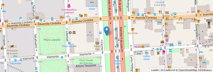 Mapa de ubicacion de Plaza Provincia de Santa Cruz, San Nicolas en Аргентина, Буэнос-Айрес, Comuna 1, Буэнос-Айрес.