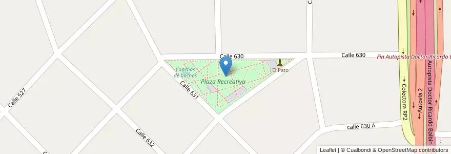 Mapa de ubicacion de Plaza Recreativa en 阿根廷, 布宜诺斯艾利斯省, Partido De Berazategui, El Pato.