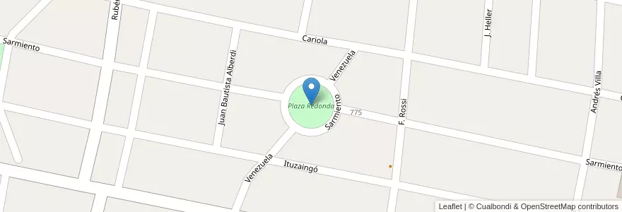 Mapa de ubicacion de Plaza Redonda en アルゼンチン, トゥクマン州, Departamento Yerba Buena, Yerba Buena.