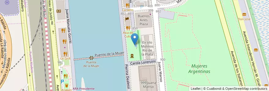 Mapa de ubicacion de Plaza Reina de Holanda, Puerto Madero en Argentinien, Ciudad Autónoma De Buenos Aires, Comuna 1, Buenos Aires.