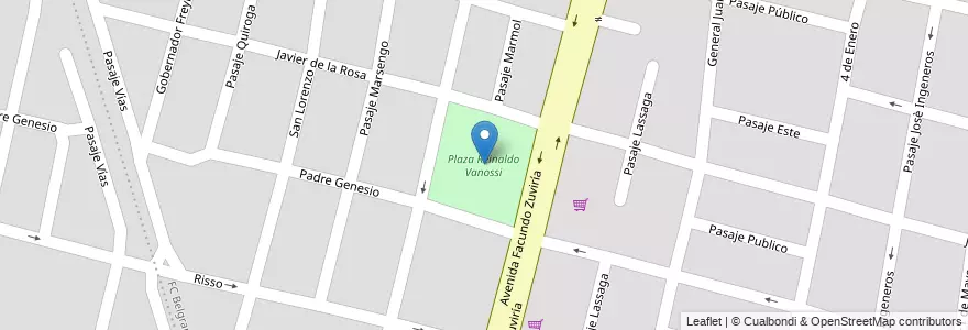 Mapa de ubicacion de Plaza Reinaldo Vanossi en الأرجنتين, سانتا في, إدارة العاصمة, سانتا في العاصمة, سانتا في.