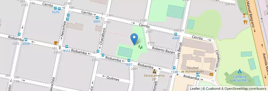 Mapa de ubicacion de Plaza República de la Sexta en الأرجنتين, سانتا في, Departamento Rosario, Municipio De Rosario, روساريو.