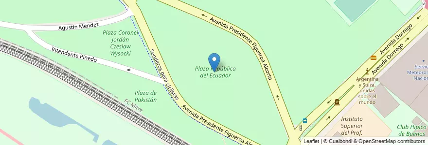 Mapa de ubicacion de Plaza República del Ecuador, Palermo en Аргентина, Буэнос-Айрес, Буэнос-Айрес, Comuna 14.