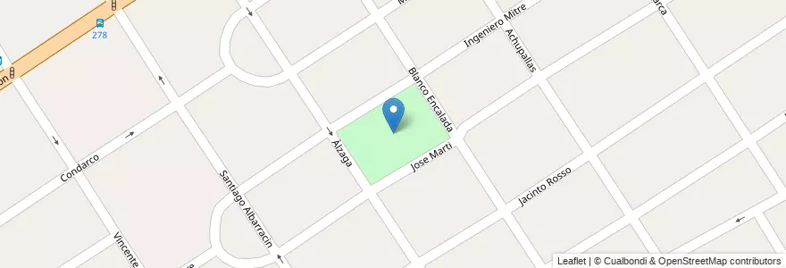 Mapa de ubicacion de Plaza República Oriental del Uruguay (ex Plaza Colón) en Argentinië, Buenos Aires, Partido De Lomas De Zamora, Temperley.