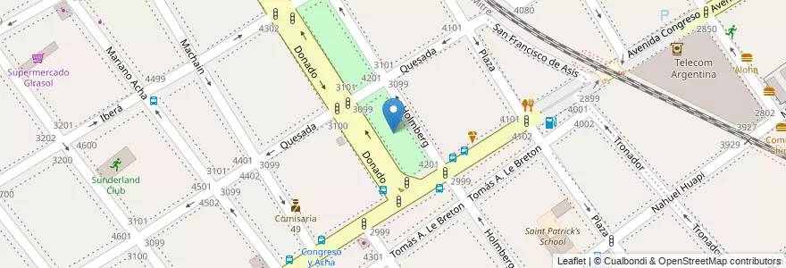 Mapa de ubicacion de Plaza República Socialista de Vietnam, Villa Urquiza en 阿根廷, Ciudad Autónoma De Buenos Aires, Comuna 12, 布宜诺斯艾利斯.