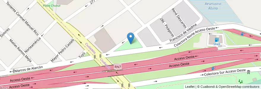 Mapa de ubicacion de Plaza República en الأرجنتين, بوينس آيرس, Partido De Tres De Febrero, Ciudadela.