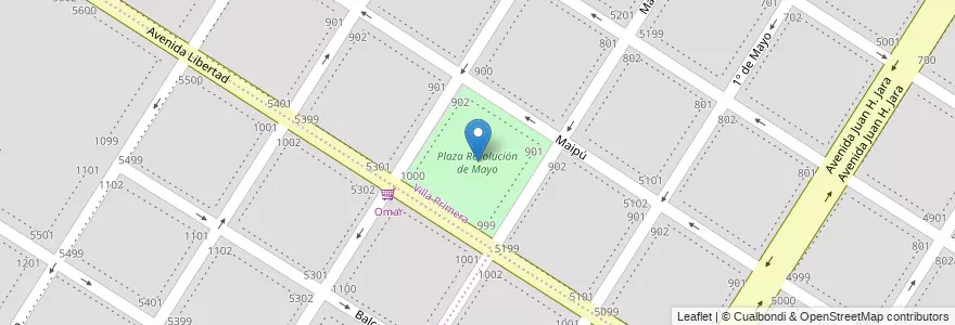 Mapa de ubicacion de Plaza Revolución de Mayo en Аргентина, Буэнос-Айрес, Partido De General Pueyrredón, Mar Del Plata.