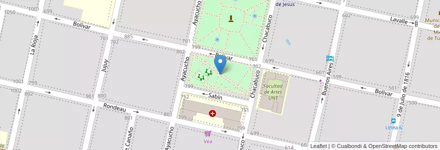 Mapa de ubicacion de Plaza Rivadavia en Argentine, Tucumán, San Miguel De Tucumán, Departamento Capital, San Miguel De Tucumán.