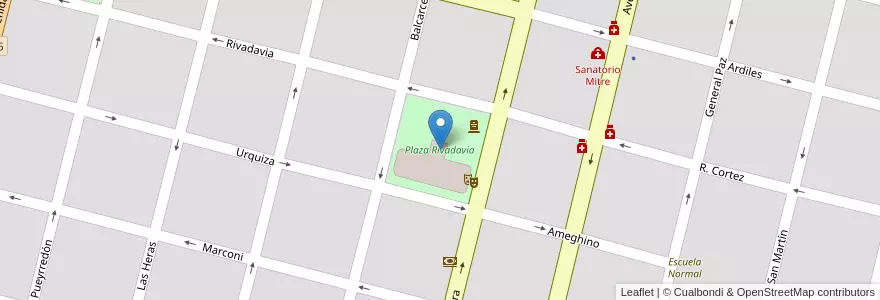 Mapa de ubicacion de Plaza Rivadavia en Argentina, San Luis, General Pedernera, Villa Mercedes, Municipio De Villa Mercedes.