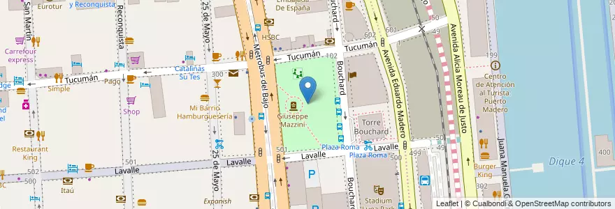 Mapa de ubicacion de Plaza Roma, San Nicolas en Argentina, Ciudad Autónoma De Buenos Aires, Comuna 1, Buenos Aires.