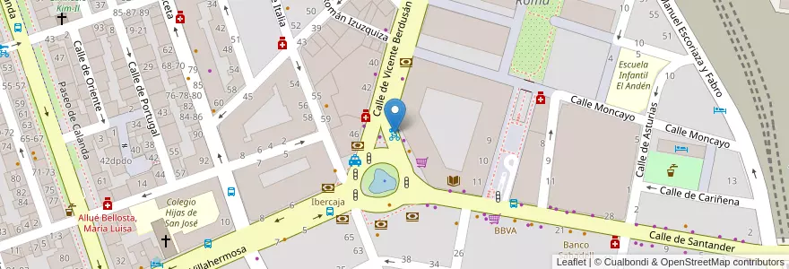 Mapa de ubicacion de Plaza Roma en スペイン, アラゴン州, サラゴサ, Zaragoza, サラゴサ.