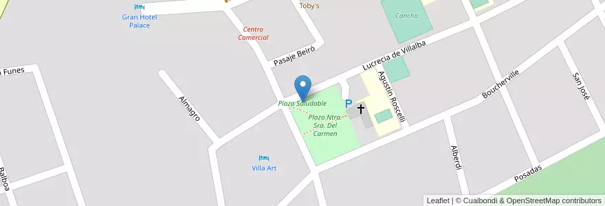 Mapa de ubicacion de Plaza Saludable en 아르헨티나, Córdoba, Departamento Punilla, Pedanía Dolores, Municipio De La Cumbre.