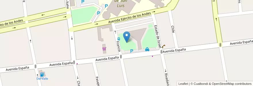 Mapa de ubicacion de Plaza saludable en Argentinië, San Luis, Juan Martín De Pueyrredón, Municipio De San Luis, San Luis.