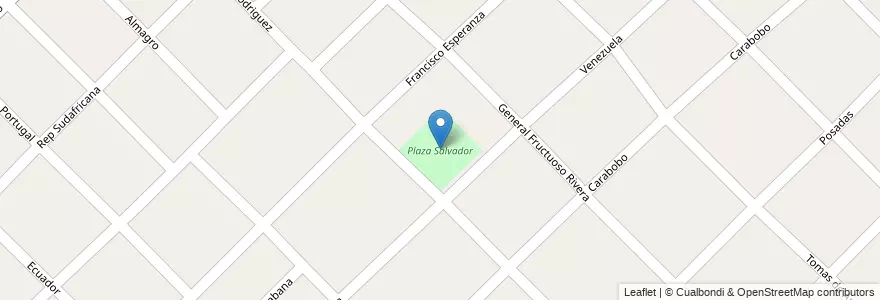 Mapa de ubicacion de Plaza Salvador en Arjantin, Buenos Aires, Partido De Ituzaingó, Ituzaingó.