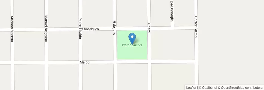 Mapa de ubicacion de Plaza Samanes en Arjantin, Santa Fe, Departamento General Obligado, Municipio De Villa Ocampo.