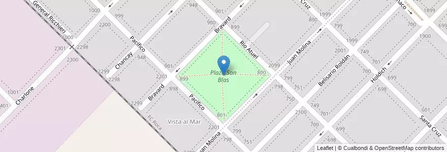 Mapa de ubicacion de Plaza San Blas en Argentinien, Provinz Buenos Aires, Partido De Bahía Blanca, Bahía Blanca.