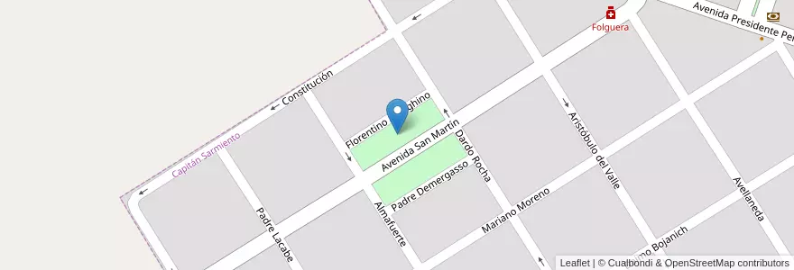 Mapa de ubicacion de Plaza San Carlos en 아르헨티나, 부에노스아이레스주, Partido De Capitán Sarmiento, Capitán Sarmiento.