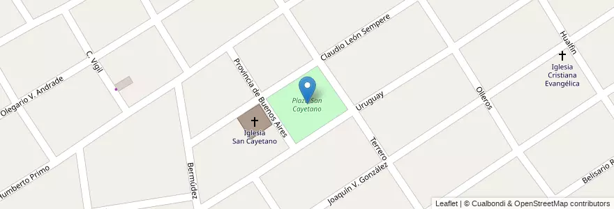 Mapa de ubicacion de Plaza San Cayetano en Argentinië, Buenos Aires, Partido De Almirante Brown, Burzaco.
