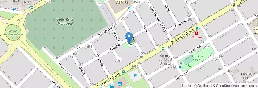 Mapa de ubicacion de Plaza San Cayetano en 阿根廷, 内格罗河省, Departamento Adolfo Alsina, Viedma, Viedma.