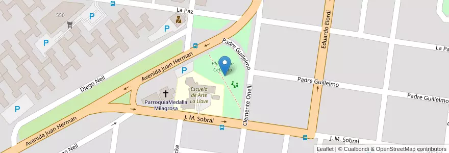 Mapa de ubicacion de Plaza San Ceferino en アルゼンチン, チリ, リオネグロ州, Departamento Bariloche, Municipio De San Carlos De Bariloche, San Carlos De Bariloche.