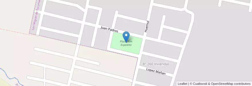 Mapa de ubicacion de Plaza San Expedito en 아르헨티나, Tucumán, Departamento Capital.