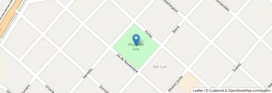 Mapa de ubicacion de Plaza San Luis en 阿根廷, 布宜诺斯艾利斯省, Partido De Merlo, Mariano Acosta.
