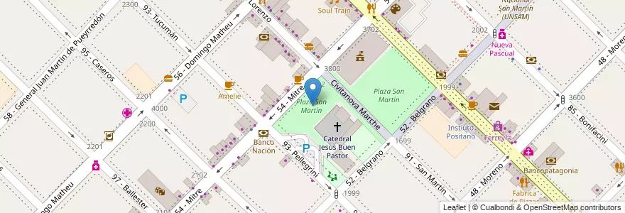 Mapa de ubicacion de Plaza San Martín en Argentinië, Buenos Aires, Partido De General San Martín, General San Martín, Villa Lynch.