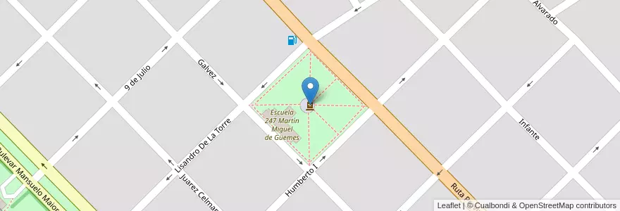 Mapa de ubicacion de Plaza San Martín en Argentine, Santa Fe, Departamento Rosario, Municipio De Arroyo Seco, Arroyo Seco.