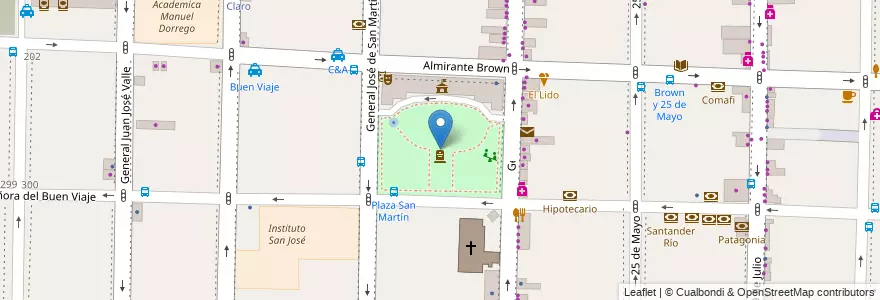 Mapa de ubicacion de Plaza San Martín en آرژانتین, استان بوئنوس آیرس, Partido De Morón, Morón.