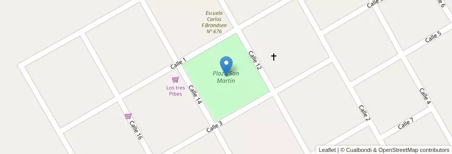 Mapa de ubicacion de Plaza San Martín en Arjantin, Santa Fe, Departamento General López, Municipio De La Chispa.