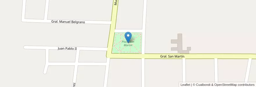 Mapa de ubicacion de Plaza San Martin en Arjantin, Comisión Municipal De Cortaderas, San Luis, Chacabuco.