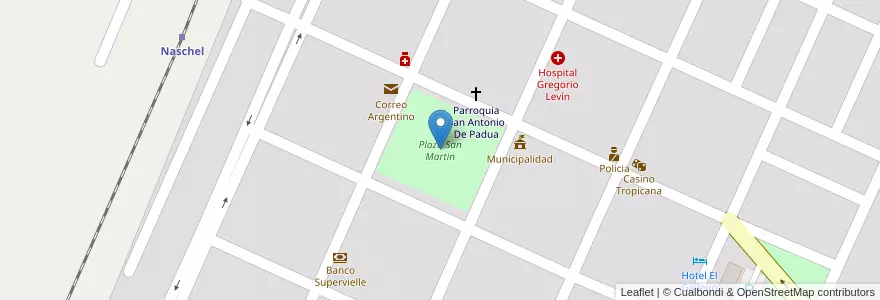 Mapa de ubicacion de Plaza San Martin en آرژانتین, San Luis, Chacabuco, Municipio De Naschel.