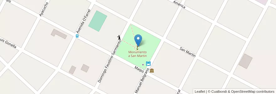 Mapa de ubicacion de Plaza San Martin en アルゼンチン, ブエノスアイレス州, Partido De San Pedro.