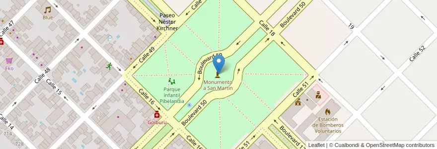 Mapa de ubicacion de Plaza San Martín en Argentina, Buenos Aires, Partido De Colón, Colón.