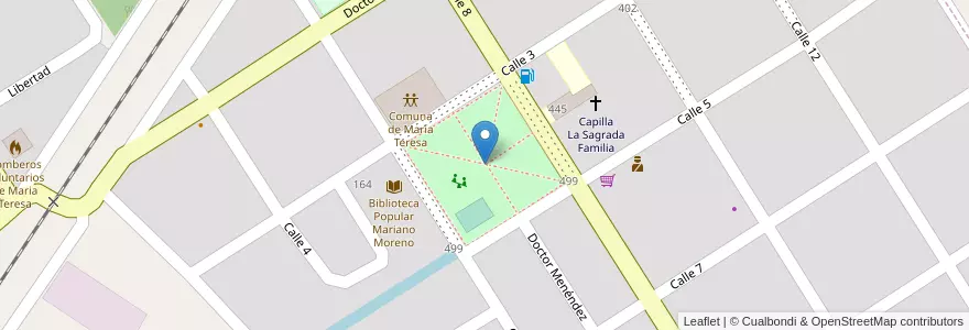 Mapa de ubicacion de Plaza San Martín en Argentina, Santa Fe, Departamento General López, Municipio De María Teresa, María Teresa.