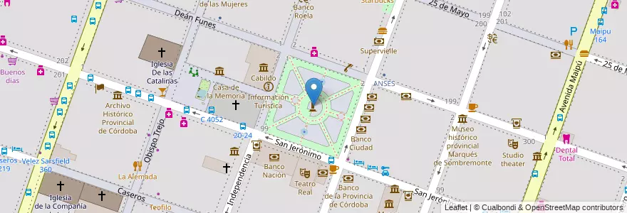 Mapa de ubicacion de Plaza San Martín en آرژانتین, Córdoba, Departamento Capital, Pedanía Capital, Córdoba, Municipio De Córdoba.