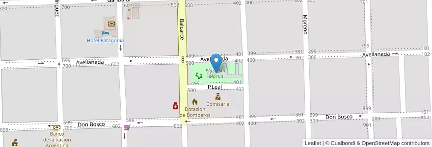 Mapa de ubicacion de Plaza San Martin en Аргентина, Ла-Пампа, Municipio De General Acha, Departamento Utracán, General Acha.