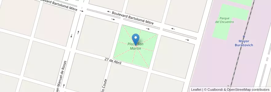 Mapa de ubicacion de Plaza San Martín en Argentina, Buenos Aires, Partido De Villarino.